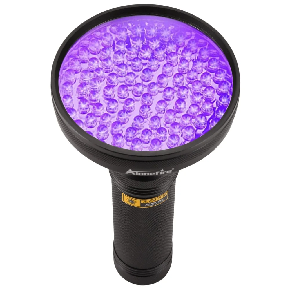 Linterna UV de 128LED y 395nm, antorcha de curado ultravioleta, minério de dinero, gato, perro, mascotas, manchas, escorpión, marcador de tinta fluorescente, Detector de luz - imagen 4