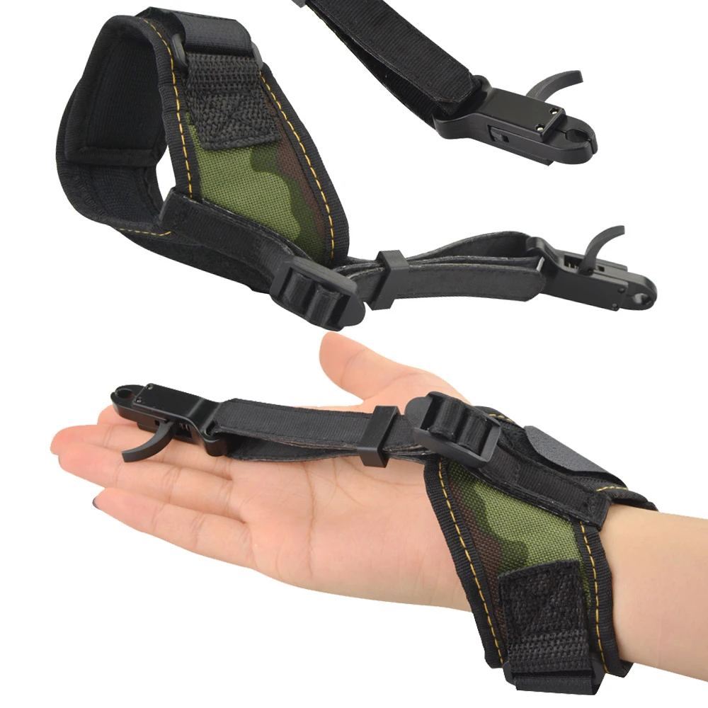 1 pieza 360 °   Mandíbulas giratorias para tiro con arco, herramienta de ayuda para liberar arco compuesto, correa de muñeca de lona, arco compuesto, tiro, accesorios para objetivo de caza