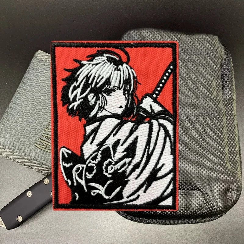 Parche bordado de Chica de Anime para ropa, insignia de moral táctica, parche militar con gancho, pegatinas para brazalete de mochila - imagen 2