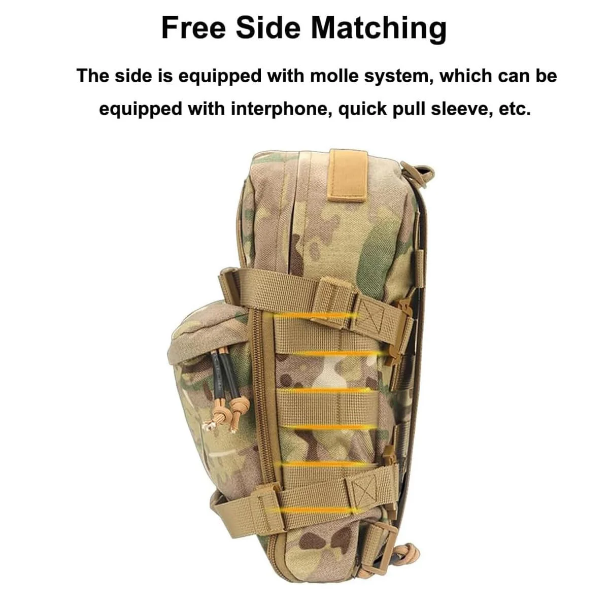 Paquete de hidratación táctico MOLLE, mochila de hidratación ligera, portador de agua 1000D para hidratación de 3L, bolsa de chaleco Molle para vejiga de agua - imagen 4