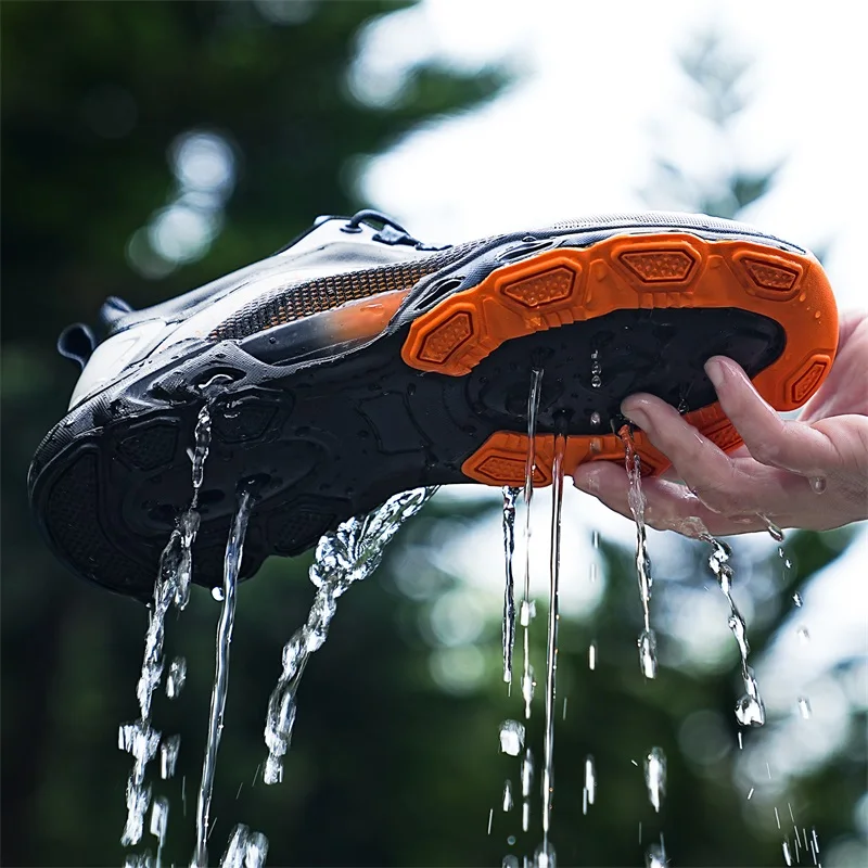 CAMSSOO-zapatos de senderismo de malla para hombre y mujer, botas de Trekking al aire libre, turismo, montaña, agua, zapatillas de escalada transpirables, zapatos de pez al tobillo - imagen 3