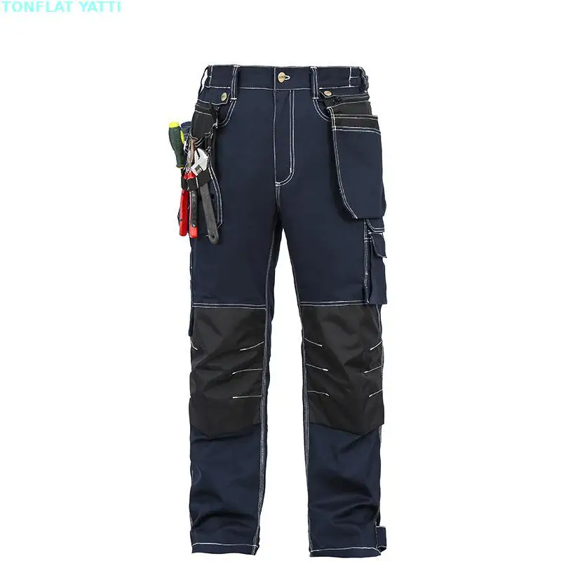 Nuevo uniforme general para hombre Carperner 100% algodón duradero pantalones de trabajo con múltiples bolsillos con rodilleras de Eva pantalones de trabajo ropa de trabajo - imagen 4