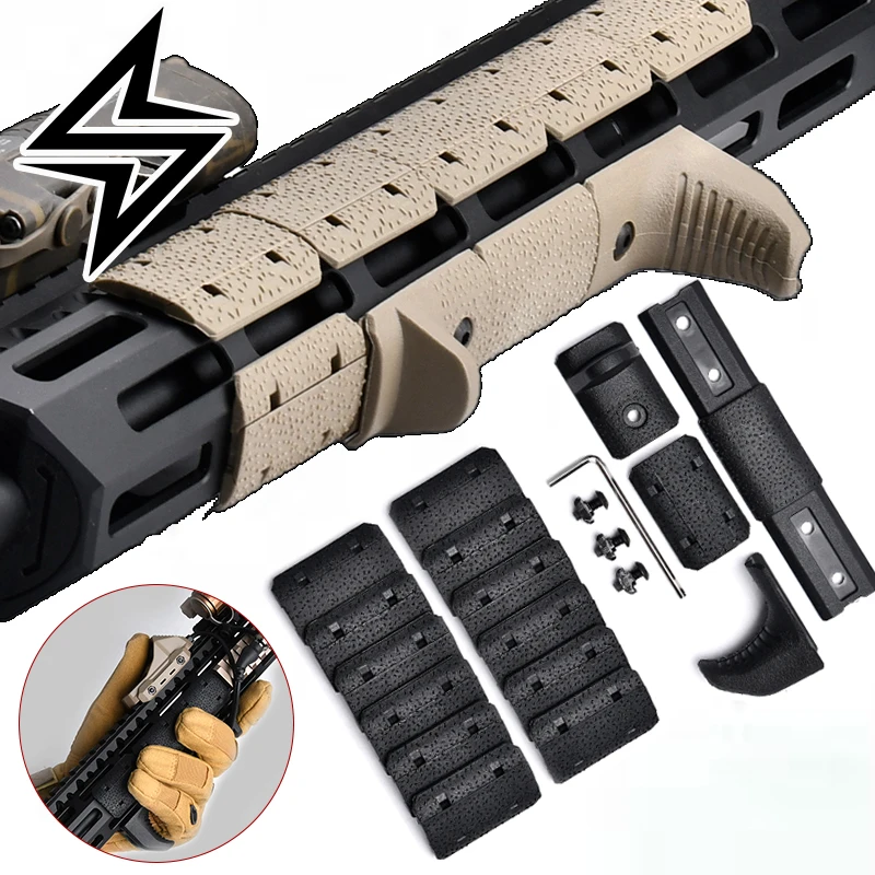 Panel de cubierta de riel táctico MLOK, Kit de riel de protección de manos de nailon, guardamanos de plástico Airsoft, accesorios de caza
