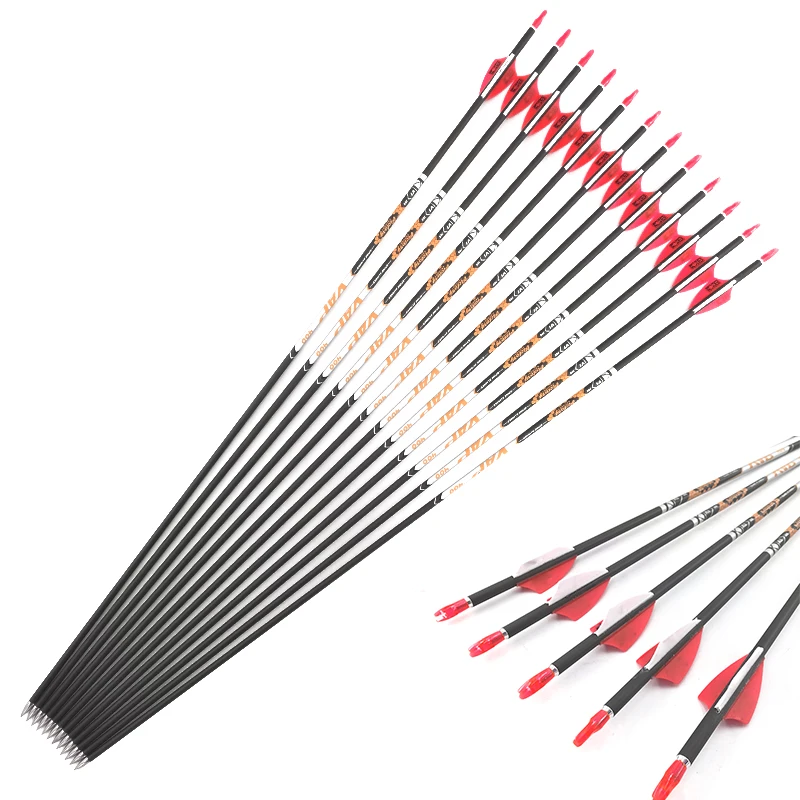 Flechas de carbono de piezas para caza, arco recurvo de 30,5 pulgadas, 350, 400, 450, 500, 600, 700, 750, 800, 900 - imagen 5