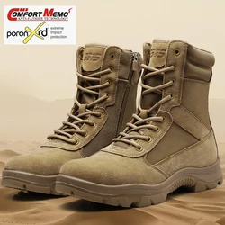 Botines tácticos impermeables de cuero para senderismo, caza y montaña