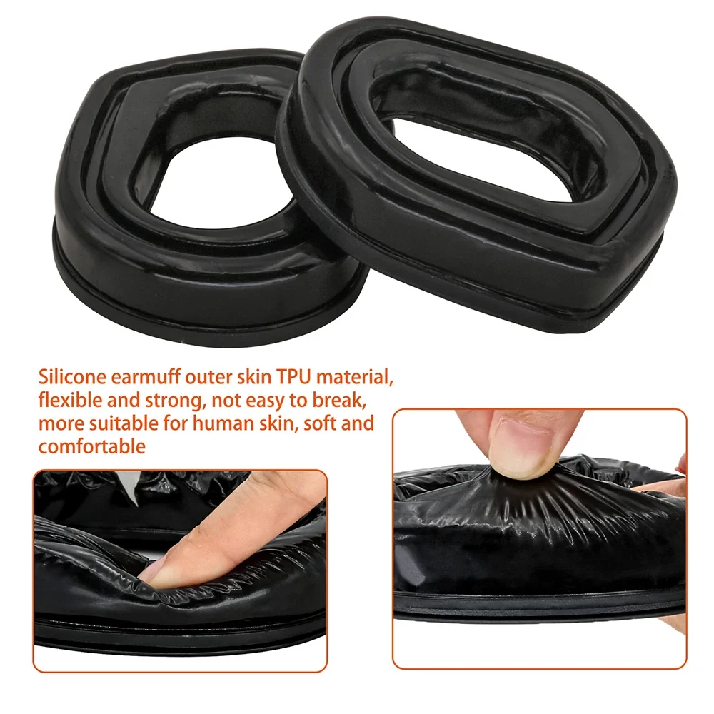 Almohadillas de Gel para EARMOR M31/M32, auriculares tácticos con cancelación de ruido, auriculares Airsoft, accesorios militares antiruido para auriculares de tiro - imagen 2