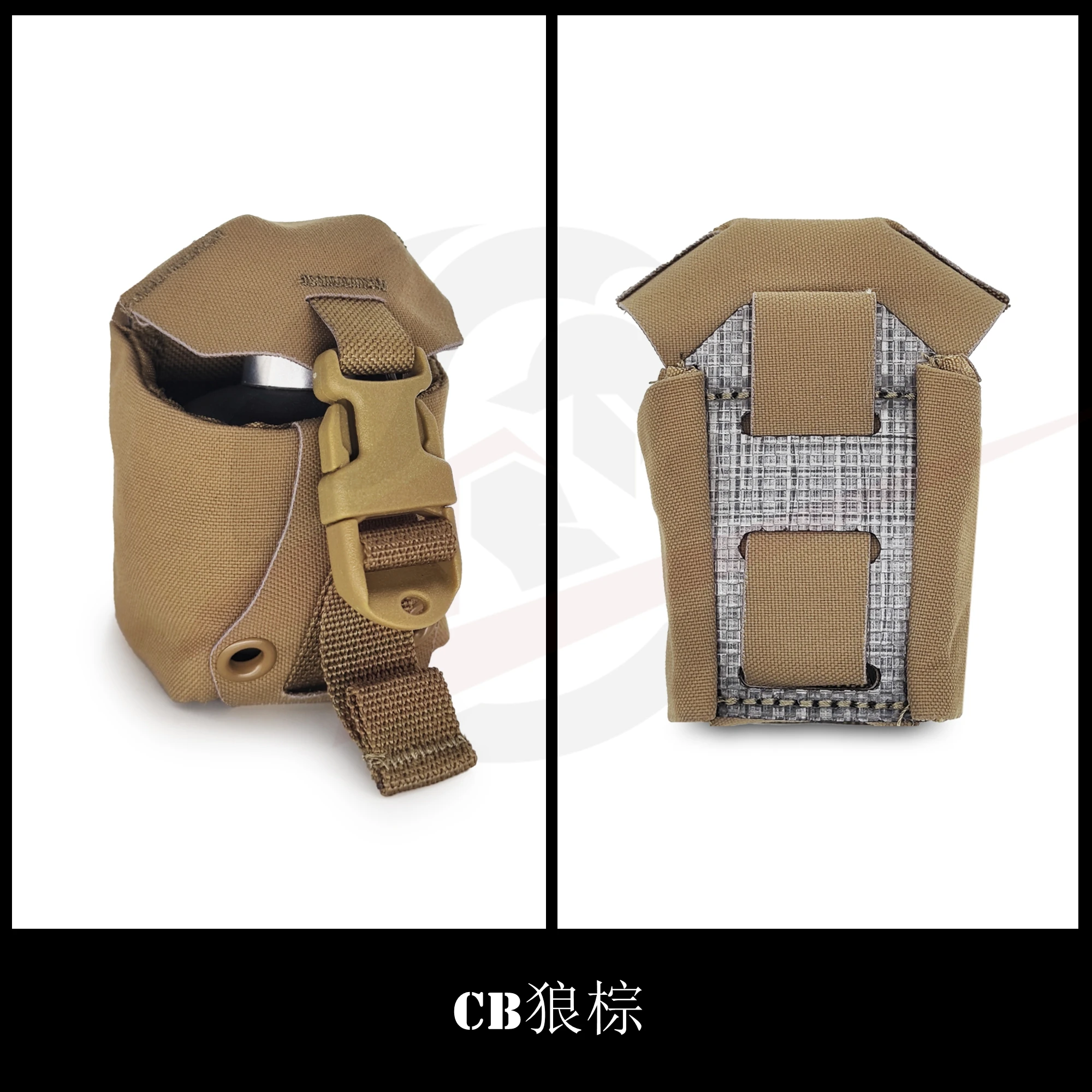 Bolsa táctica Single Frag Grenad, equipo de combate de Paintball Airsoft, bolsa de pulsera Molle con placa en T, soporte de placa de expansión - imagen 3