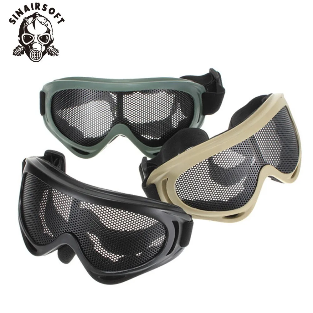 SINAIRSOFT gafas tácticas de malla metálica para Airsoft Paintball caza gafas protectoras de seguridad al aire libre - imagen 4