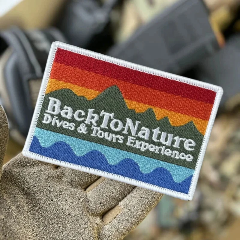 Parche Bordado 'Regreso a la Naturaleza' para Ropa con Velcro, Insignias Tácticas de Moral, Parches, Pegatinas para Mochilas - imagen 3