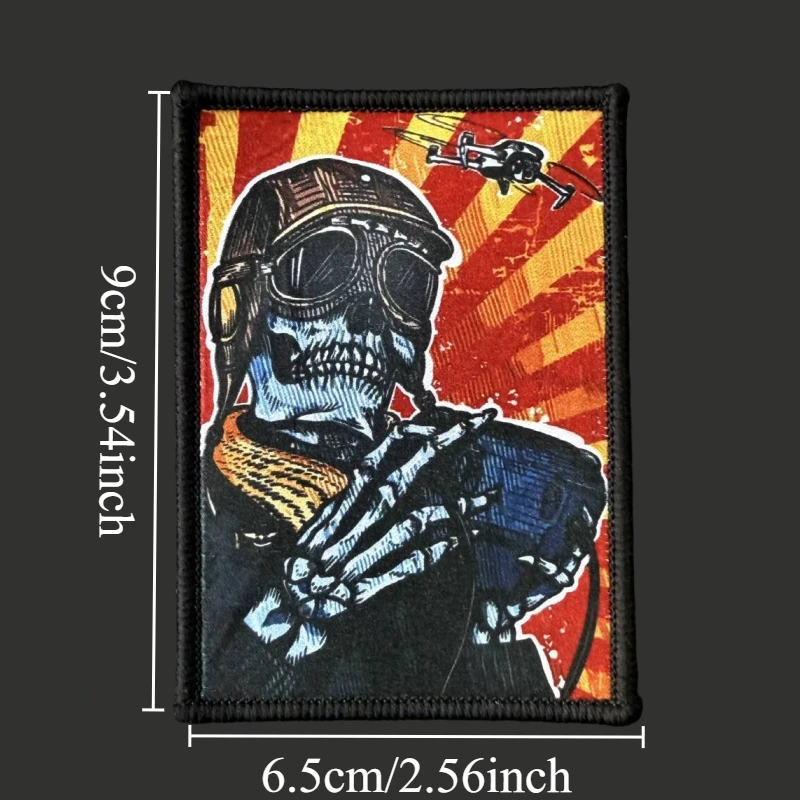 Parche táctico de calavera, insignia de moral militar, mochila con gancho y bucle estampado, accesorios de decoración de ropa, brazalete adhesivo - imagen 2