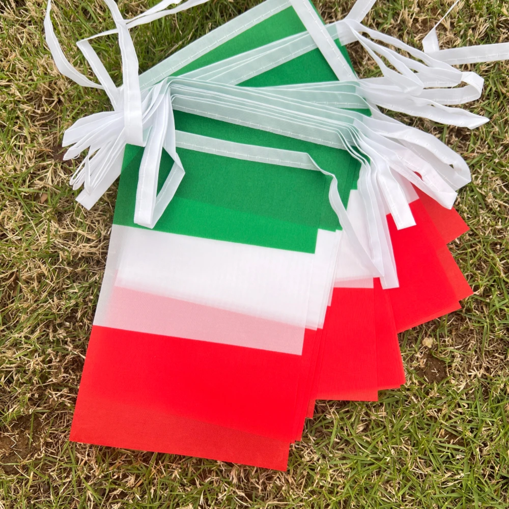 Banderas italianas, banderines italianos, 14x21cm, 20 piezas, banderines de cuerdas, festivales, fiestas y vacaciones - imagen 4