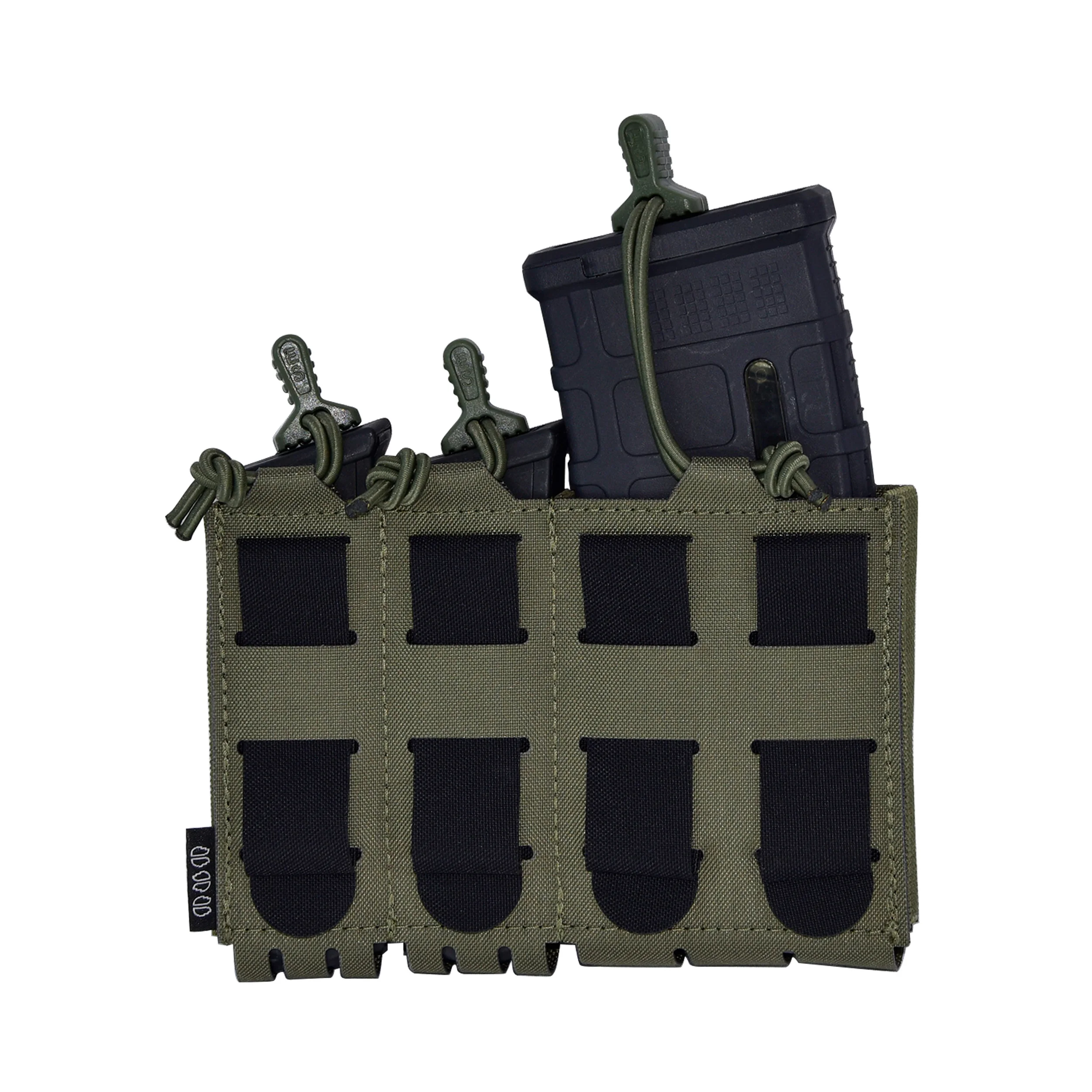 Bolsa táctica Triple Mag Carrier 9mm 5,56 Molle bolsa de herramientas de corte láser soporte de extracción rápida molle Universal - imagen 3