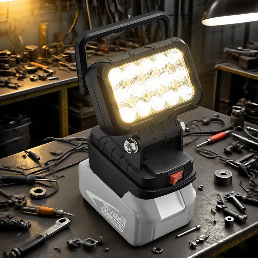 Accesorios de herramientas eléctricas para Makita, batería de iones de litio de 18V, 15 cuentas, luz LED de trabajo, lámpara de emergencia, linterna, foco BL1830 - imagen 5