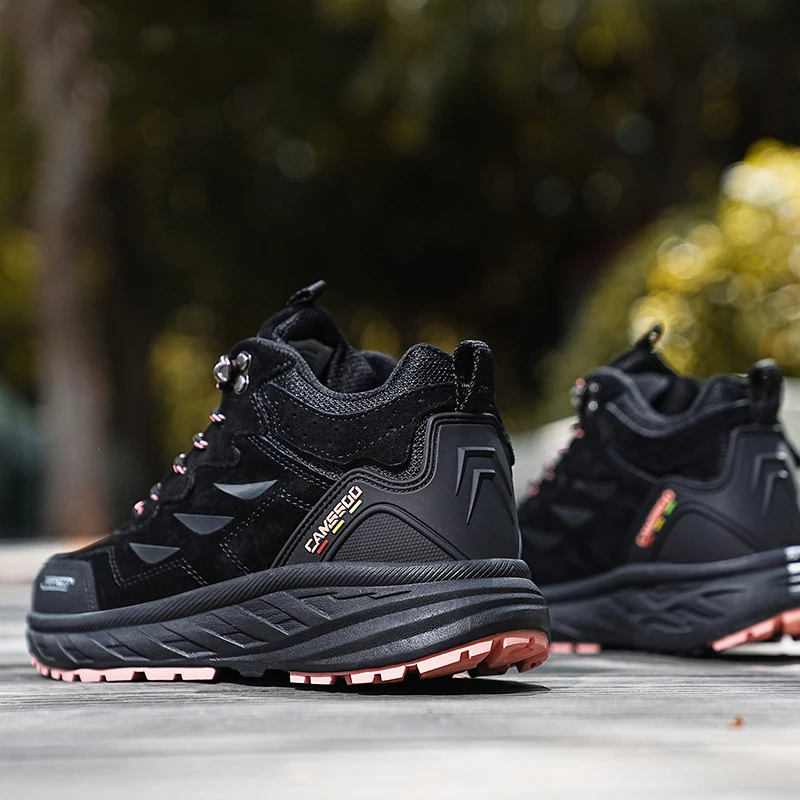 CAMSSOO-Botas de senderismo de cuero de vaca para hombre, zapatos de caza impermeables, botines tácticos de combate en el desierto, zapatillas informales de montaña - imagen 5