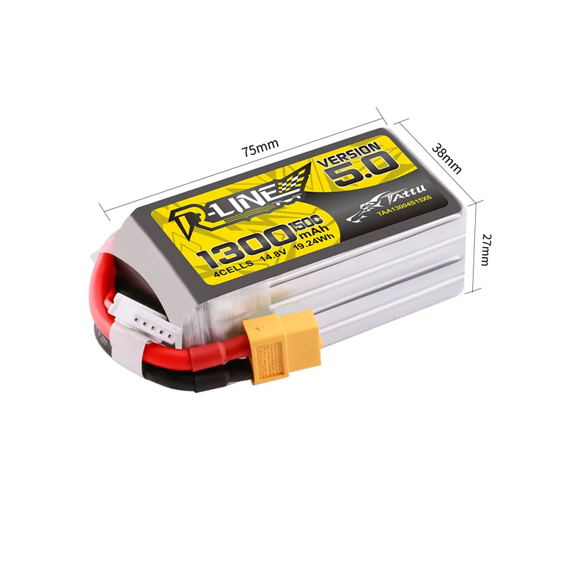 1 Uds TATTU-R-LINE 5,0 850/1050/1200/1300/1400/1550mAh 150C LiPo batería para RC helicóptero Quadcopter FPV piezas de Dron de carreras - imagen 3