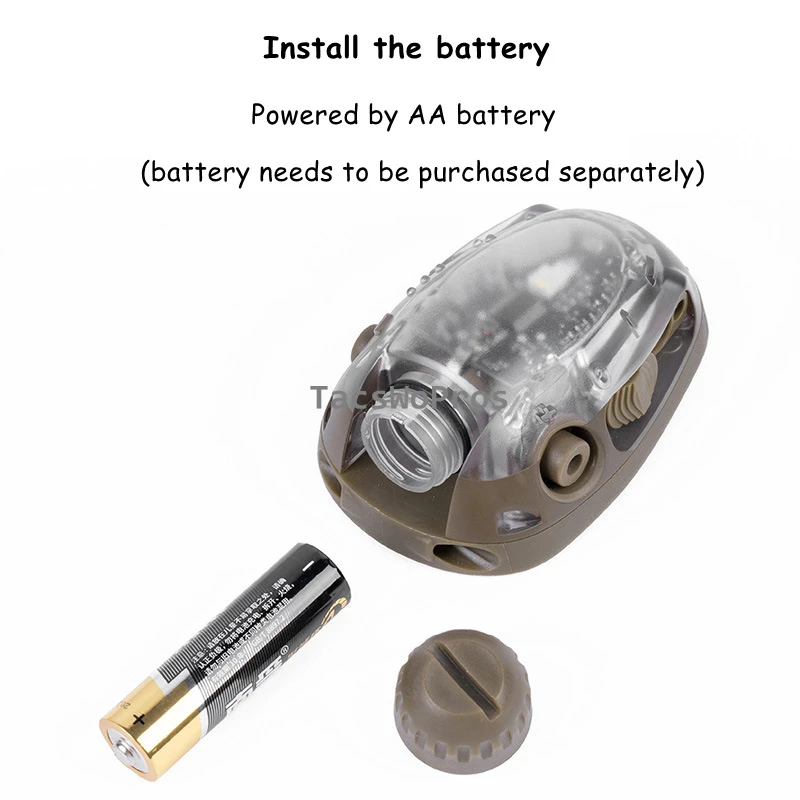 Luces de señal para casco táctico, luz estroboscópica roja/verde/azul/blanca/IR, equipo de linterna LED auxiliar para caza y tiro - imagen 3