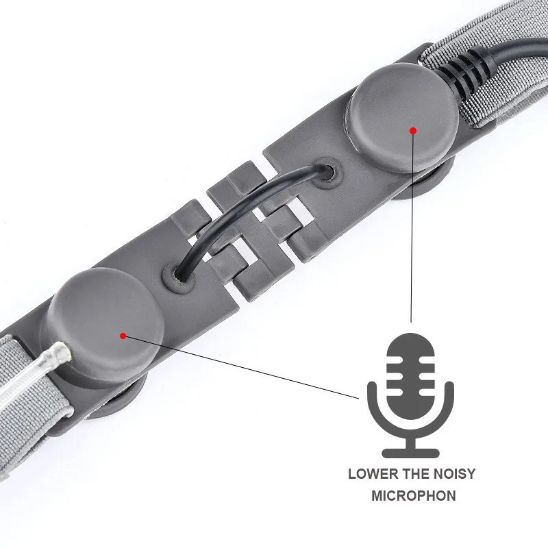 WADSN Airsoft táctico garganta micrófono auriculares cuello laríngeo militar auricular U94 PTT ajuste Kenwood BaoFeng UV-5R UV-5X UV-82 - imagen 3