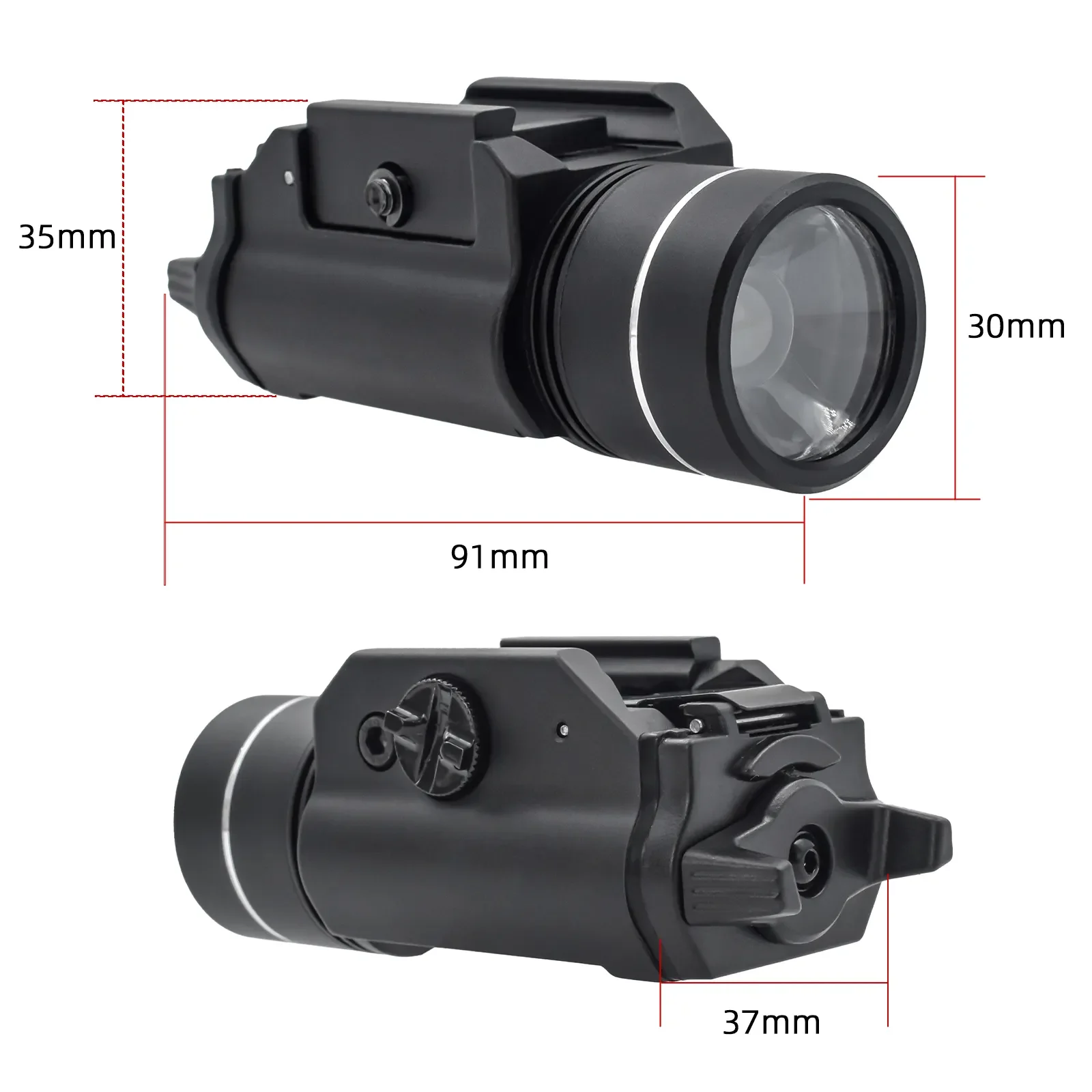 Luz de caza táctica Flshlight de 800 lúmenes con llave de localización de riel compatible con riel de 20mm luz de caza Airsoft luz LED antorcha colgante - imagen 3