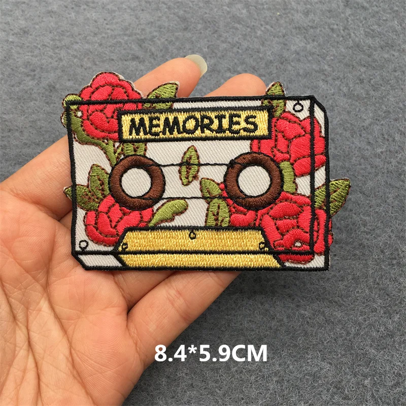 Parche de paisaje para ropa, Parche de viaje natural, apliques de planchado, pegatinas, insignias bordadas, Parche de rayas para mochila - imagen 3