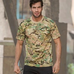 Camiseta táctica manga corta hombre camuflaje secado rápido Cargo