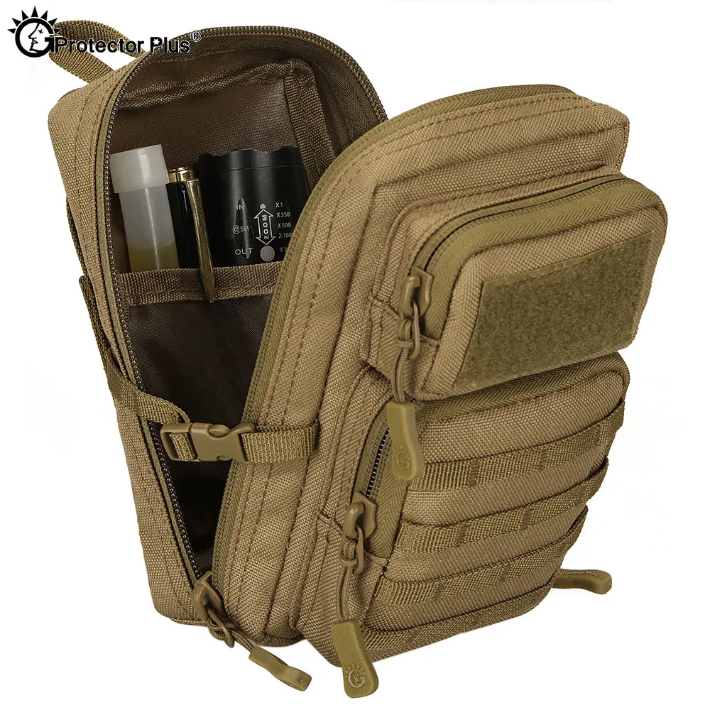 PROTECTOR táctico 3P para teléfono móvil, bolsa Molle de nailon impermeable de camuflaje, riñonera militar para senderismo al aire libre y ciclismo - imagen 5