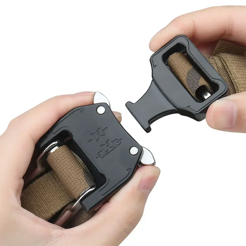Cinturón táctico de bisonte, cinturón de batalla de 2 capas, hebilla de Metal de separación rápida, pretina MOLLE para caza al aire libre, equipo Airsoft, estilo Ferro - imagen 4