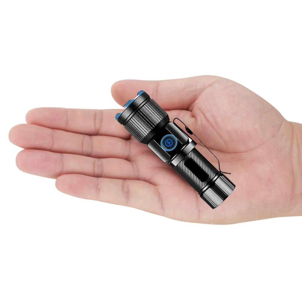 Linterna táctica mini recargable USB-C zoom haz blanco larga distancia - imagen 5