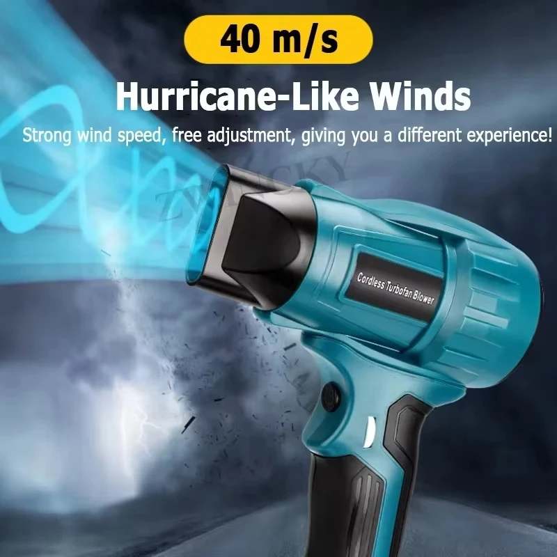 Soplador de chorro de 350W, ventilador Turbo violento sin escobillas con batería de 18V para Dewalt/Milwaukee/Makita/Bosch/Ryobi, soplador de aire Turbo para soplado de polvo - imagen 3