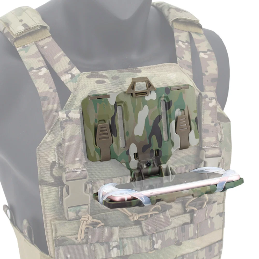 Placa de navegación táctica plegable MOLLE, soporte para teléfono móvil, chaleco, bolsa de pecho, Panel de administración, accesorios para chaleco de caza - imagen 3