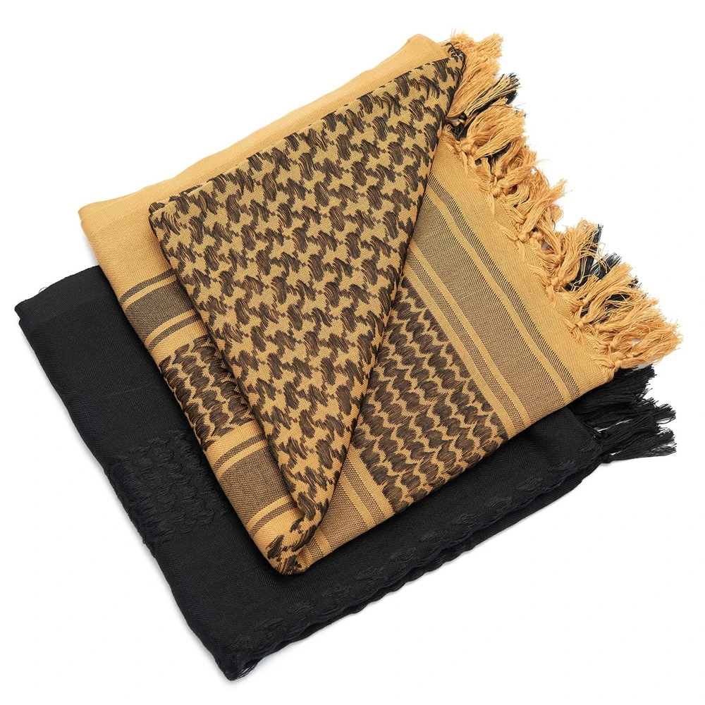Bufanda táctica para el desierto, bufanda militar Shemagh Keffiyeh con flecos, bufanda árabe a cuadros para la cabeza para mujeres y hombres, caza y Camping - imagen 5