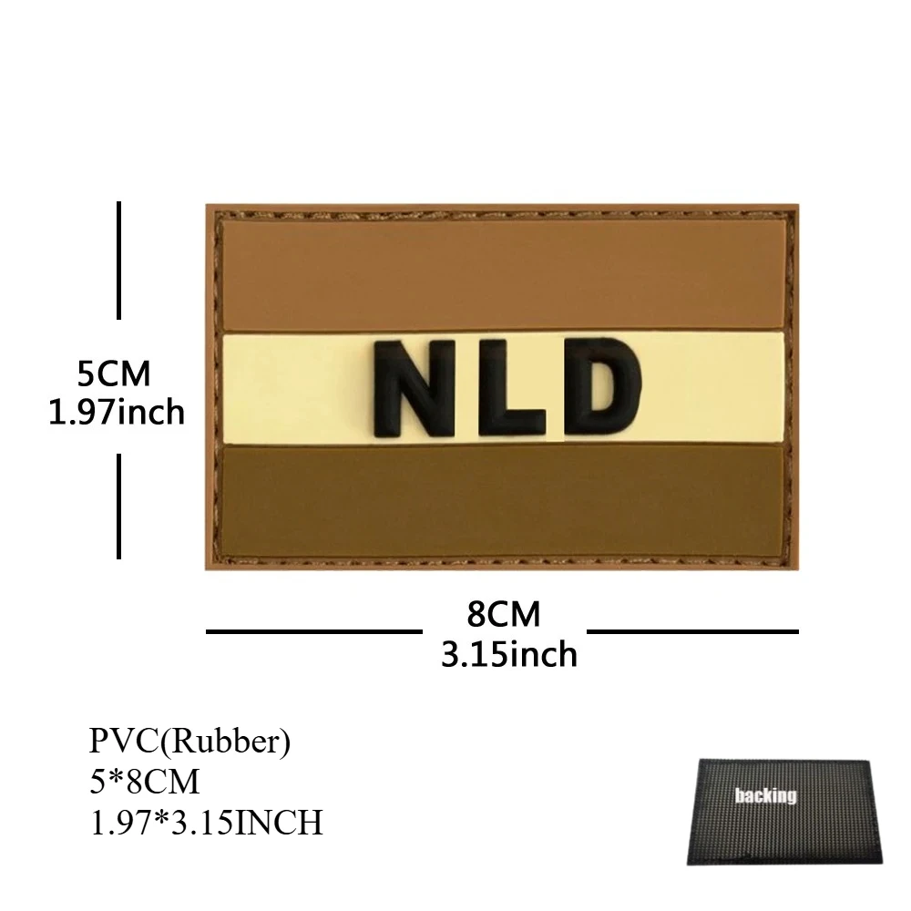 3D PVC goma DEU Alemania NLD Países Bajos bandera parche brazalete insignias emblema parches tácticos con gancho en la mochila - imagen 5