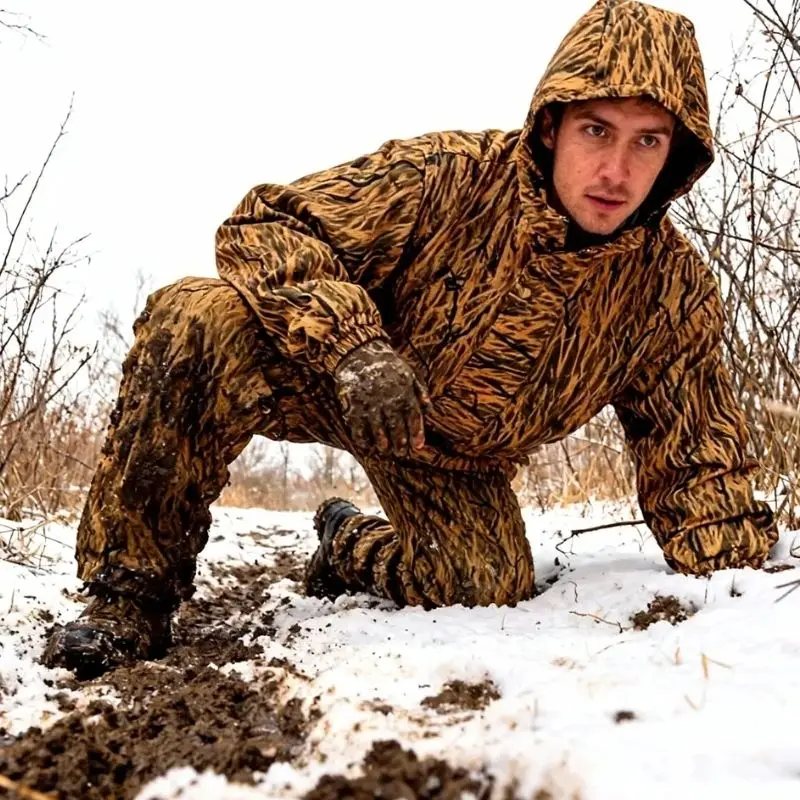 Traje camuflaje hierba otoño-invierno – Caza y pesca exterior - imagen 4