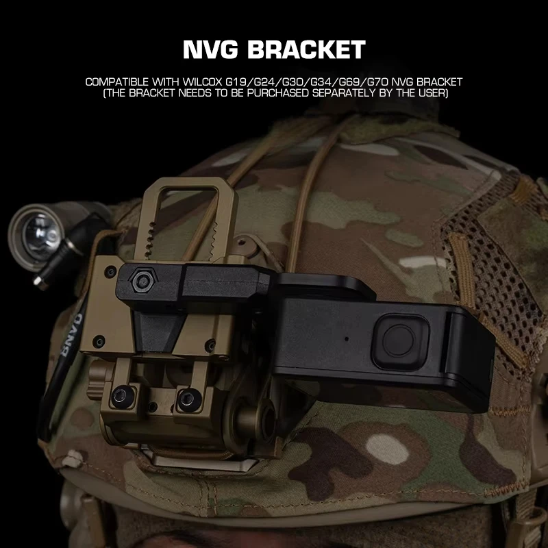 Adaptador de cámara deportiva para casco de 90 grados para GoPro DJI INSTA360, soporte de cámara de acción para casco Airsoft FAST/MICH/NVG de caza - imagen 3