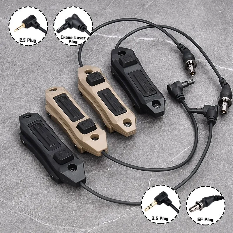 WADSN-interruptor de presión táctico de doble función, accesorio para arma Airsoft, con enchufe SF láser de grúa de 2,5mm y 3,5mm, con riel m-lok Keymod de 20mm - imagen 3