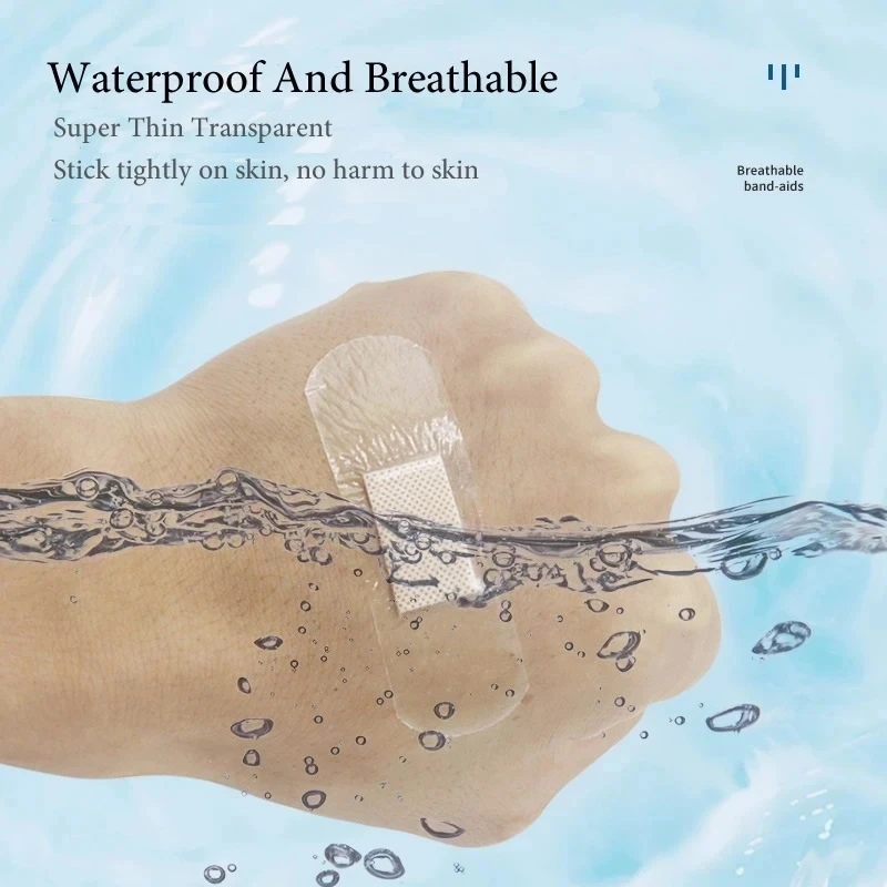 Vendajes médicos antibacterias impermeables, Kit de primeros auxilios para viajes en casa, yeso adhesivo transparente para heridas, 100 unids/lote por paquete - imagen 5