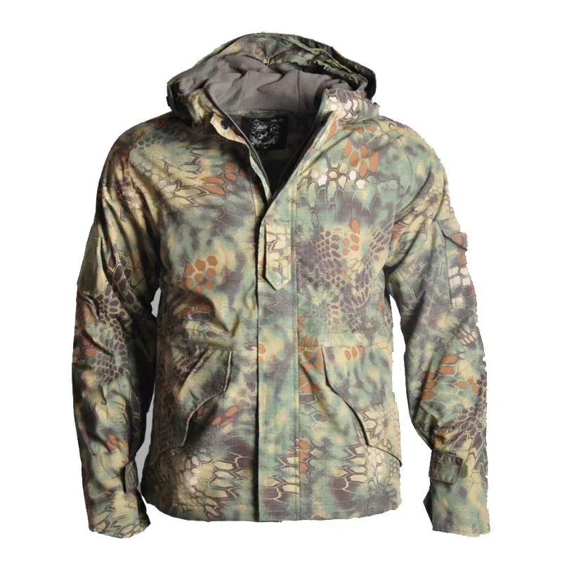 Chaqueta de viaje impermeable para acampar al aire libre, traje de combate con capucha de camuflaje táctico para hombre, chaqueta a prueba de viento, s-4XL - imagen 4