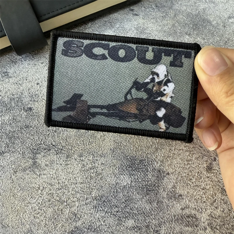Parche táctico de motociclista Scout Trooper Morale, insignia militar, brazalete con gancho y bucle, mochila para exteriores, accesorios para sombrero, pegatinas