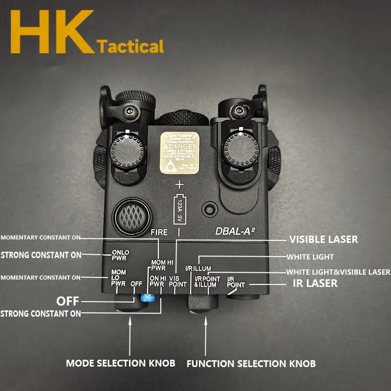 Airsoft táctico DBAL A2 láser rojo verde IR vista arma luz Led Surefir M600B linterna doble Control interruptor de presión conjunto - imagen 4