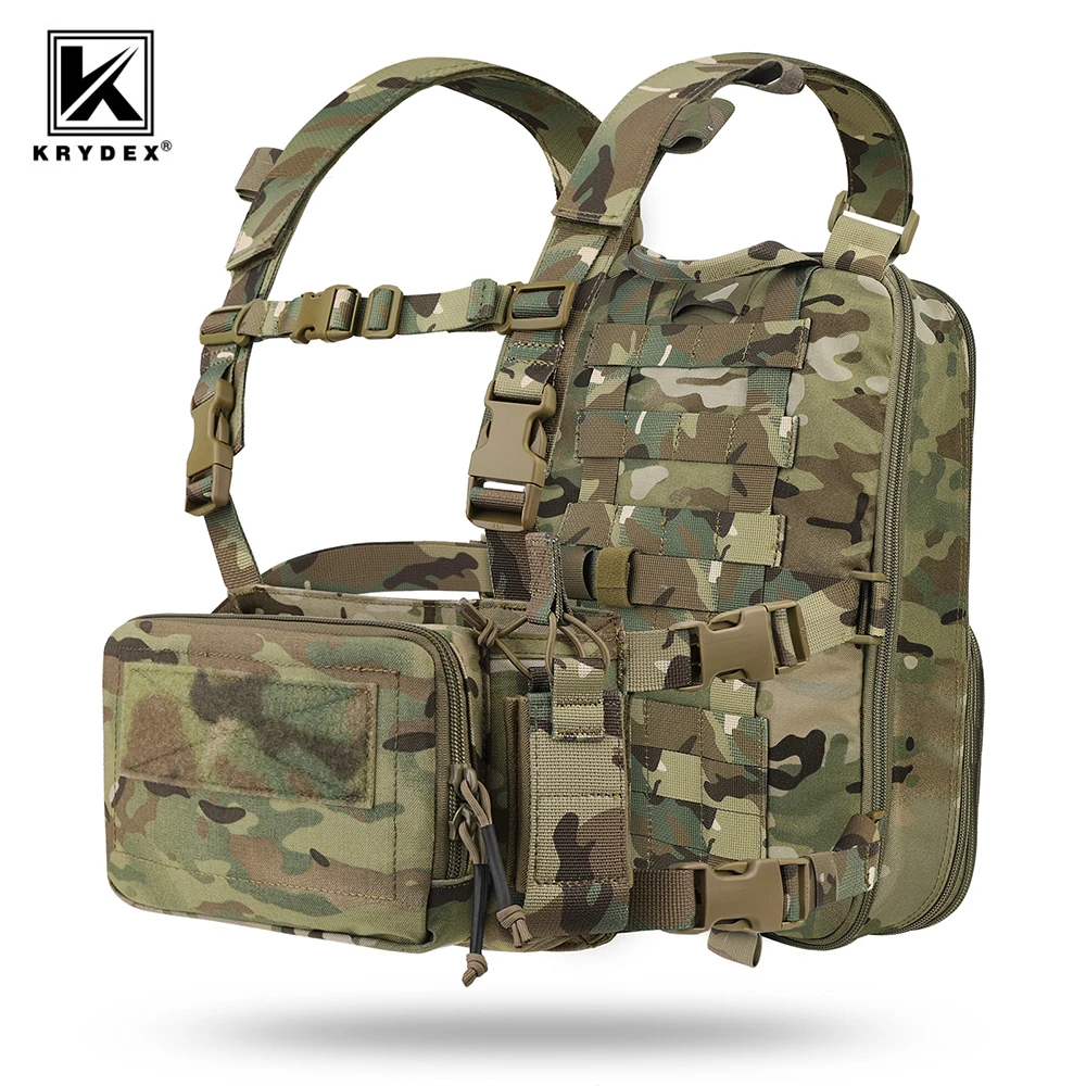 KRYDEX-chaleco táctico D3CR para el pecho, arnés Flatpack D3, mochila para Rifle AK M4, bolsa para pistola, caza, combate, senderismo - imagen 2