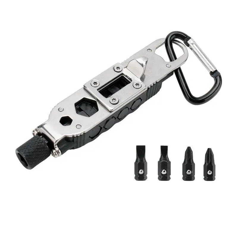 Mini destornillador multifuncional para exteriores, destornilladores con forma de llavero EDC, herramienta de reparación de acero portátil - imagen 4