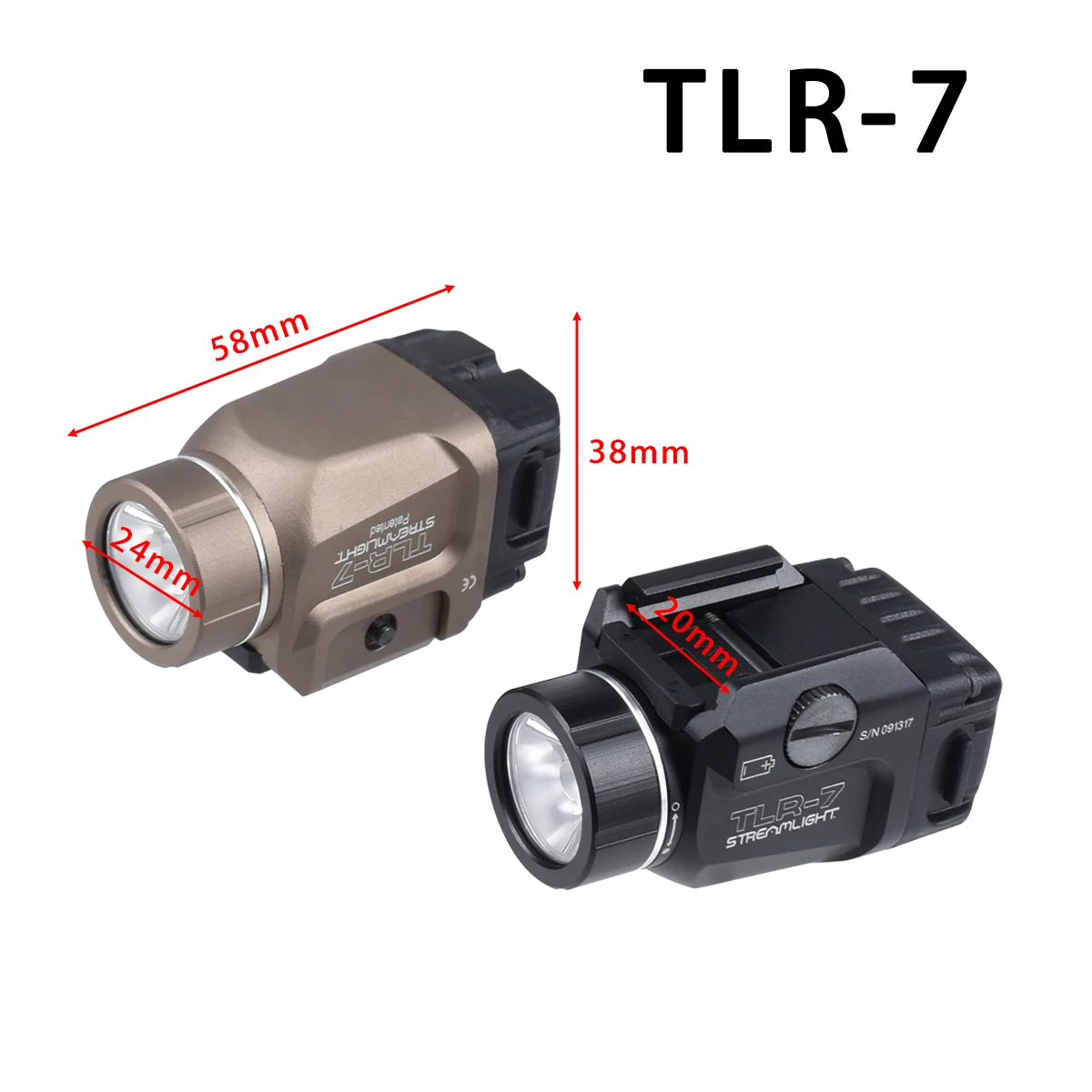 Linterna táctica TLR 7 TLR 1 TLR-3 TLR-4, luz de explorador de pistola, luz láser estroboscópica LED para G k Taurus G2c 1911, linterna de aluminio - imagen 2