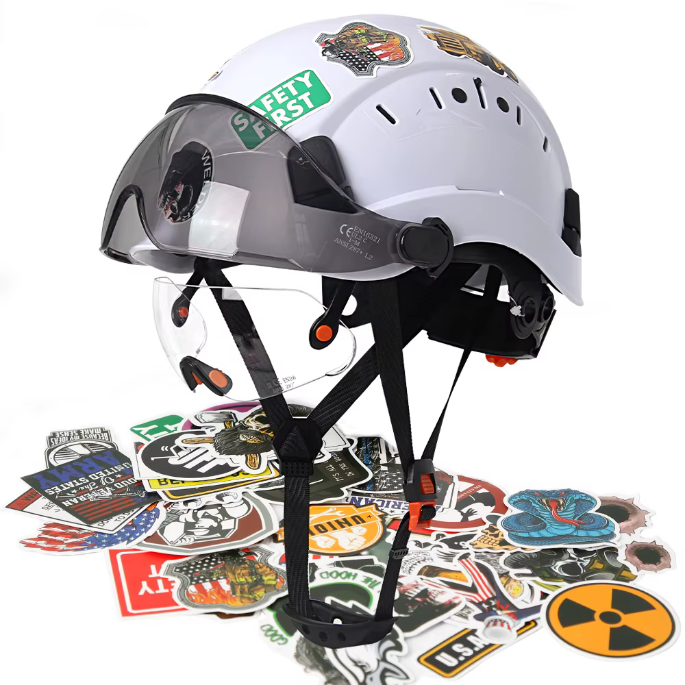 Casco seguridad ABS con visera y gafas integradas – Protección laboral