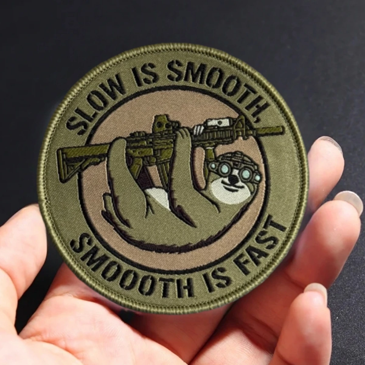 Parche táctico militar Slow Is Smooth gancho bucle para mochilas - imagen 5