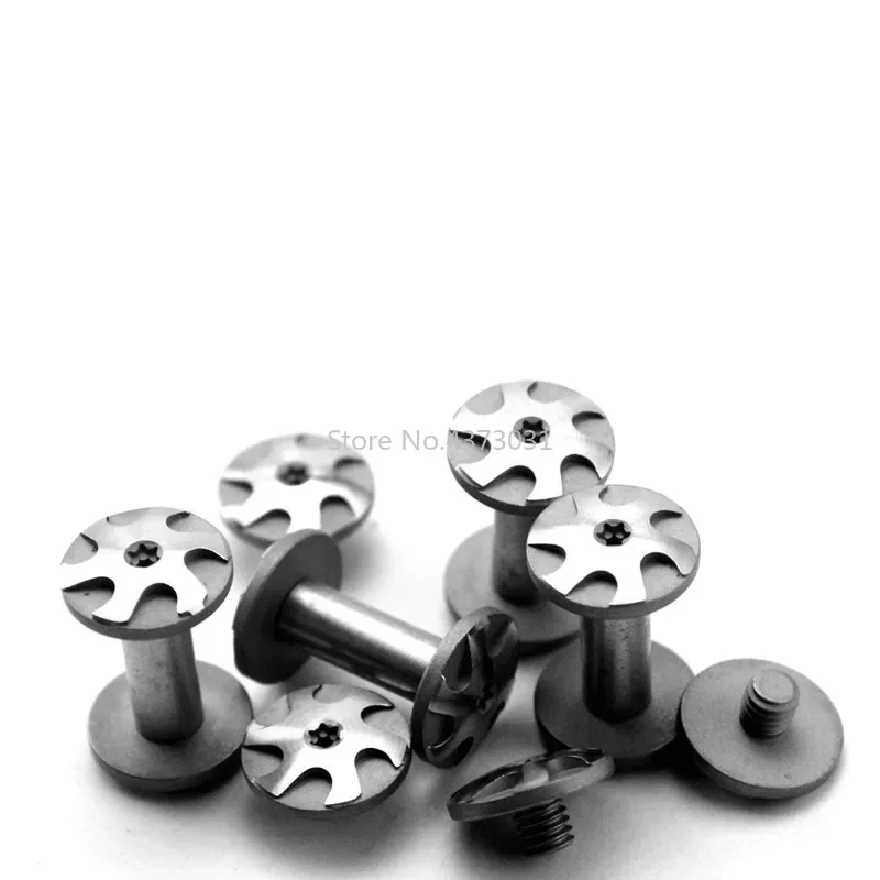 2 juegos de tornillos M4 de 5MM/6MM, mango de cuchillo recto DIY, Material de tornillo, fijación, remache de estrella de cinco puntas de estilo americano - imagen 3