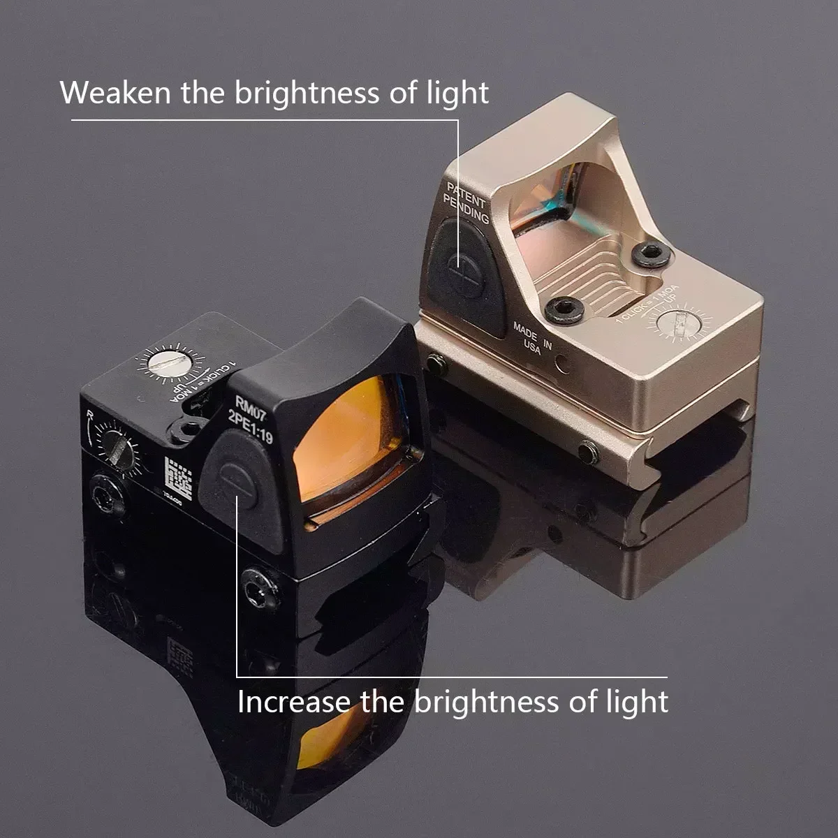 LAMBUL RM Red Dot Sight versión de Metal SR MR reflejo táctico Micro pistola óptica táctica mira telescópica 20mmRail RMT Rifle Sight - imagen 4