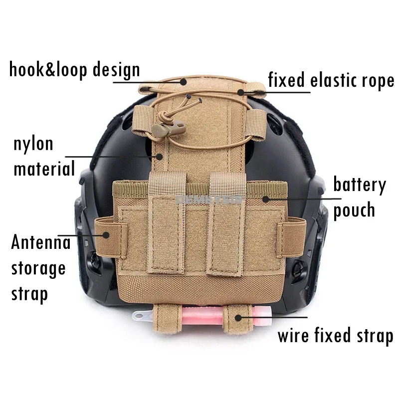 Bolsa de batería para casco táctico, paquete de batería MK2, paquete de contrapeso para casco, accesorios para casco rápido para caza Airsoft al aire libre - imagen 4
