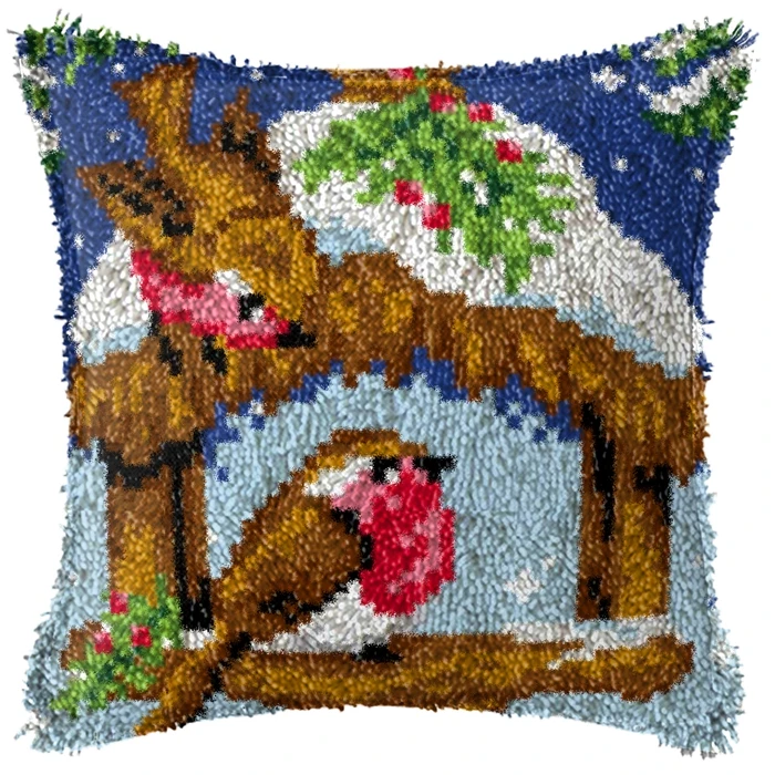 Kits de estera de gancho de pestillo de la serie Animal de pájaro, paquete de almohadilla de botón DIY, Smyrna klink haak, bordado de almohada, knooppakket, nuevo - imagen 5