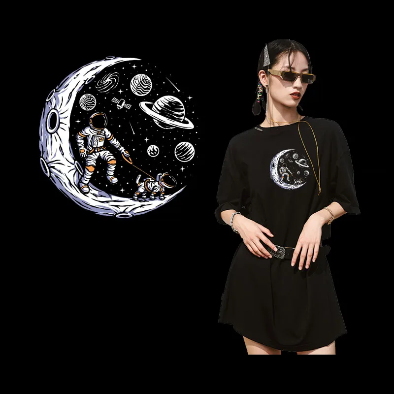 Parches de transferencia de calor para ropa, adhesivos de astronauta, apliques de dibujos animados para planchar en la ropa - imagen 5