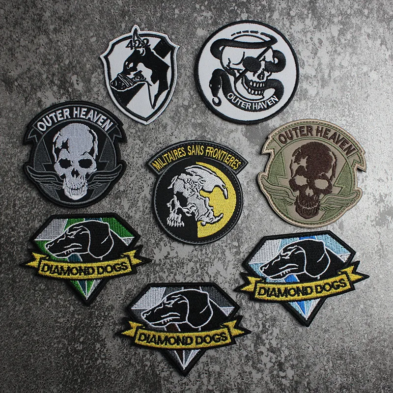 Metal Gear sin bordes ejército bordado ejército fan moral brazalete campo de batalla Valkyrie insignia DIY chaqueta chaleco mochila gancho parche - imagen 2