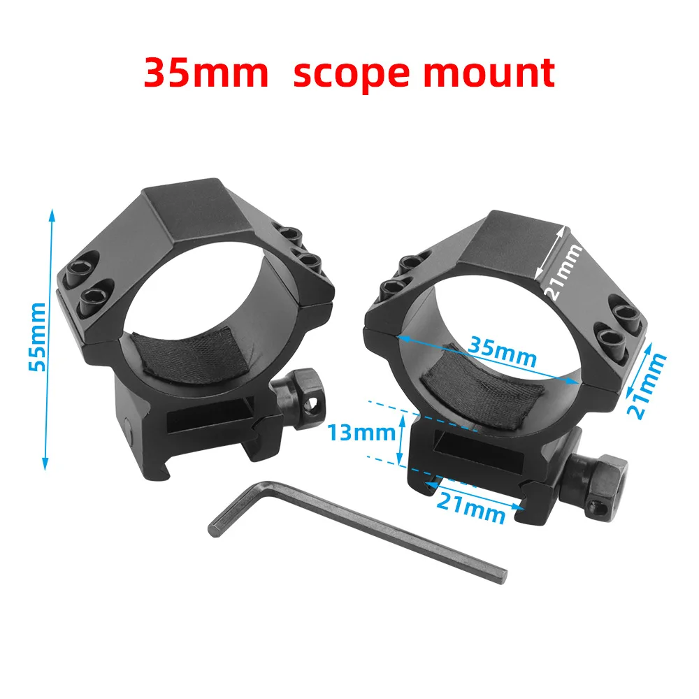 Anillo de montaje para mira telescópica de 35mm/34mm, riel de 20mm, pistola de caza de una pieza, mira óptica, linterna, Base láser, soporte de montaje para mira telescópica - imagen 5